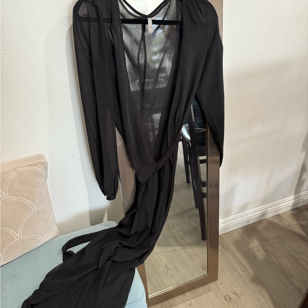 ASOS Elegant Black Sheer Maxi Dress/Cover Up